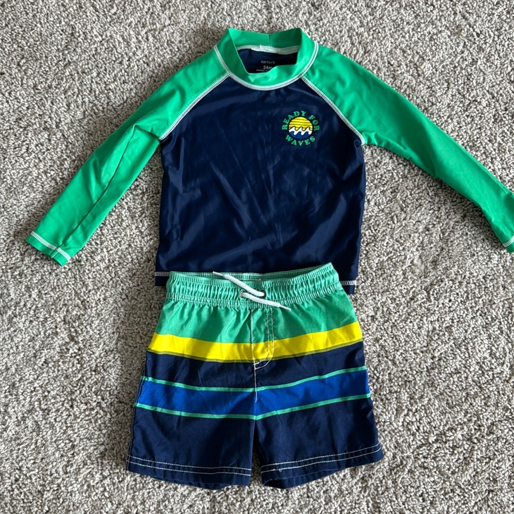 Carters toddler boy swim suit, size 24 months